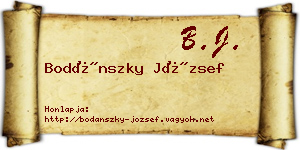 Bodánszky József névjegykártya